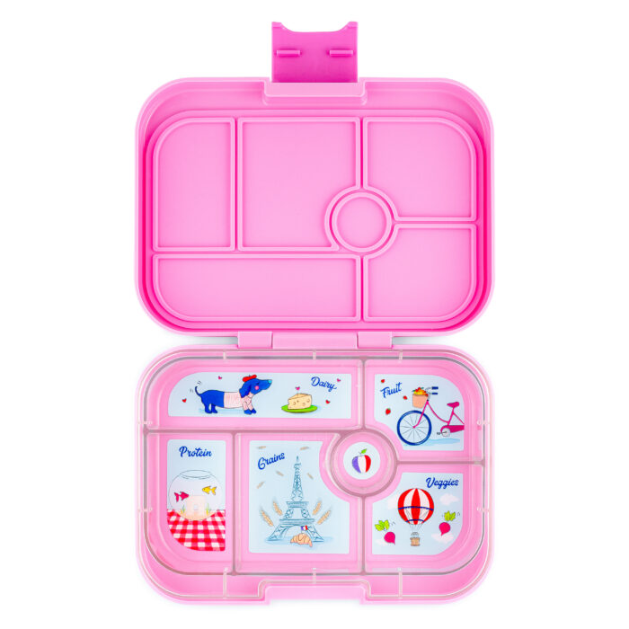 Yumbox fifi pink 6c paris tray open