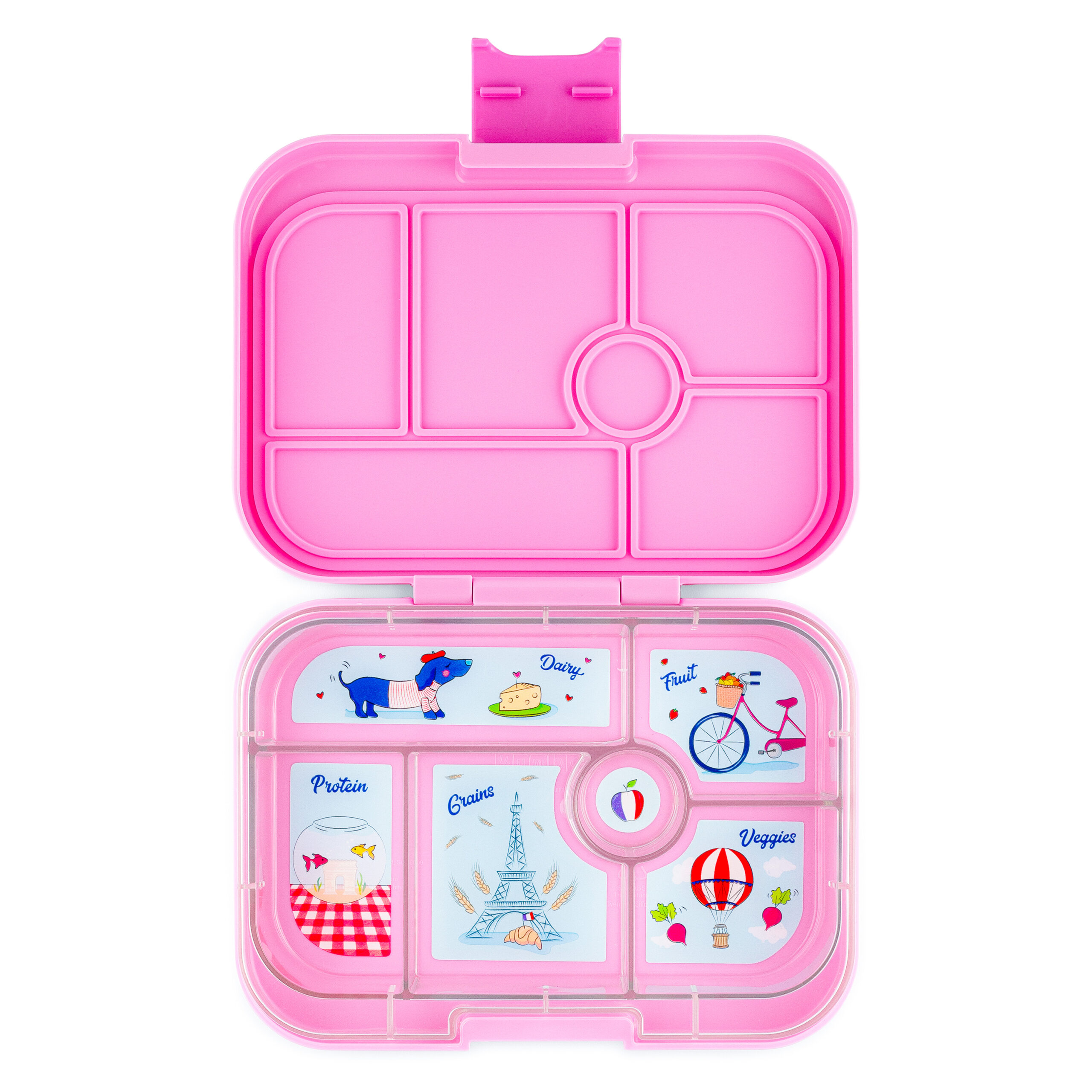 Yumbox fifi pink 6c paris tray open